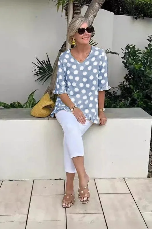Noemi - V-neck Printed Top