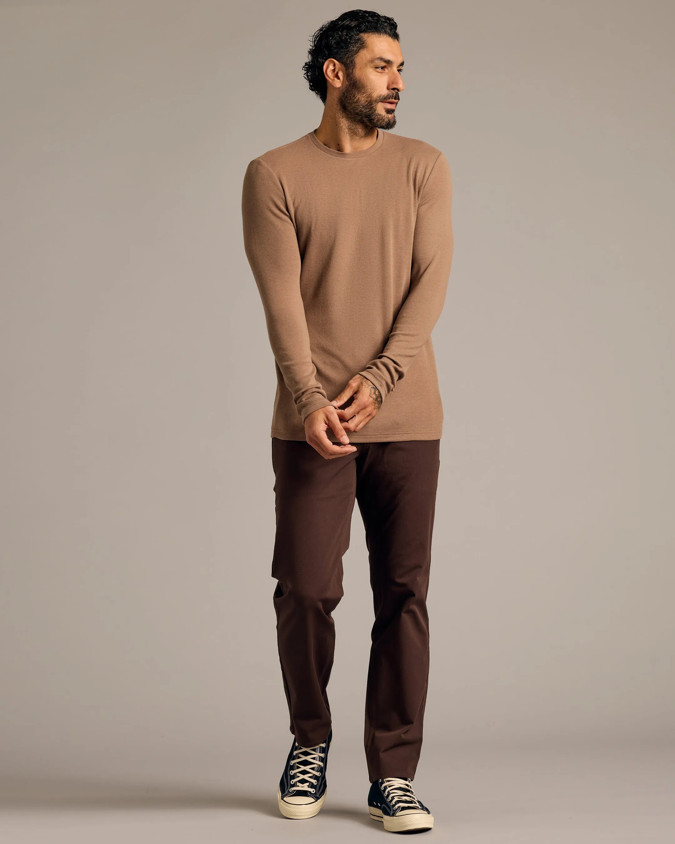 Nude Tint Waffle Long Sleeve Crew 2-Pack
