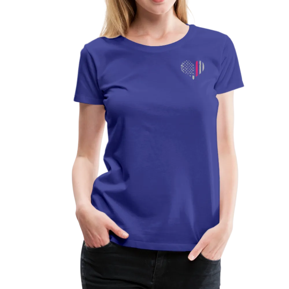Nurse Flag Heart Flag Front with Pink Stripe Women’s Premium T-Shirt (CK1818)