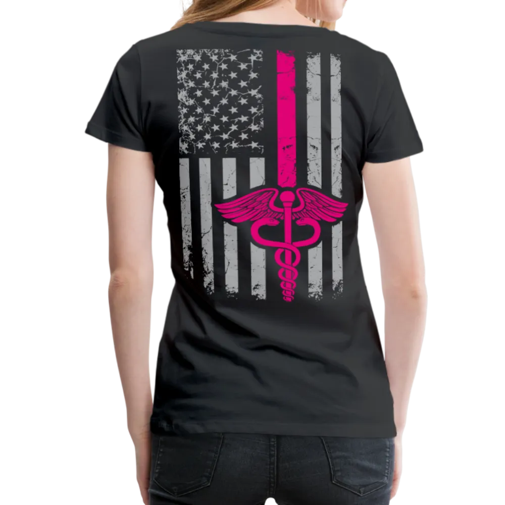 Nurse Flag Pink Women’s Premium T-Shirt (CK1599)