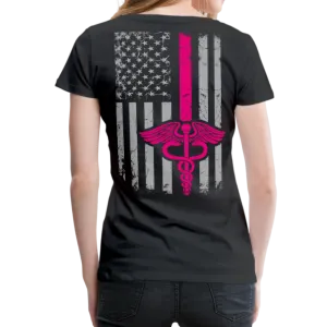 Nurse Flag Pink Women’s Premium T-Shirt (CK1599)