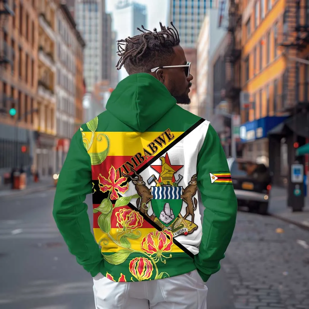 Nyika yeZimbabwe Zip Hoodie Happy Independence Day - Flame Lily Flowers LT14