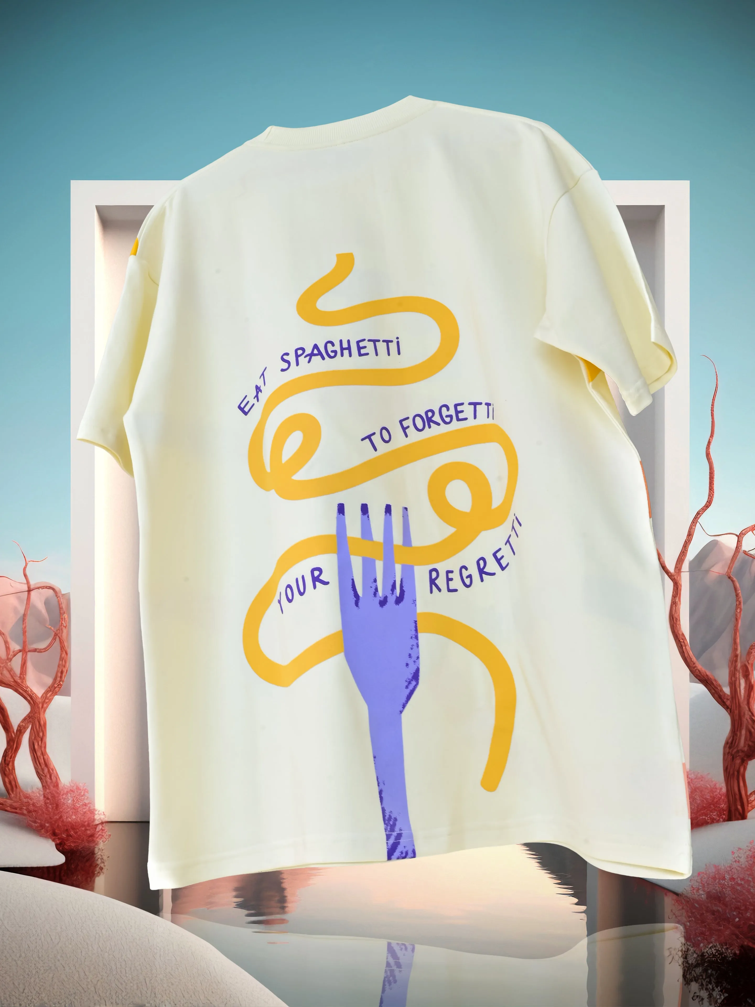 Off White Let It Go Printed Half Sleeves Oversized T-shirt