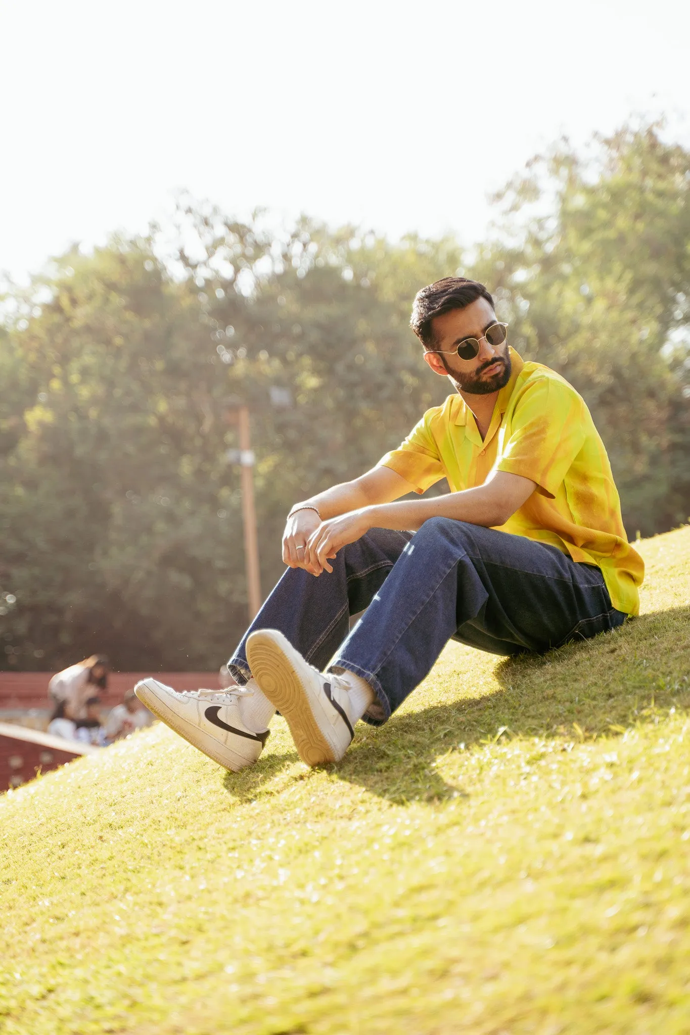 Ombre yellow Oversize Shirt