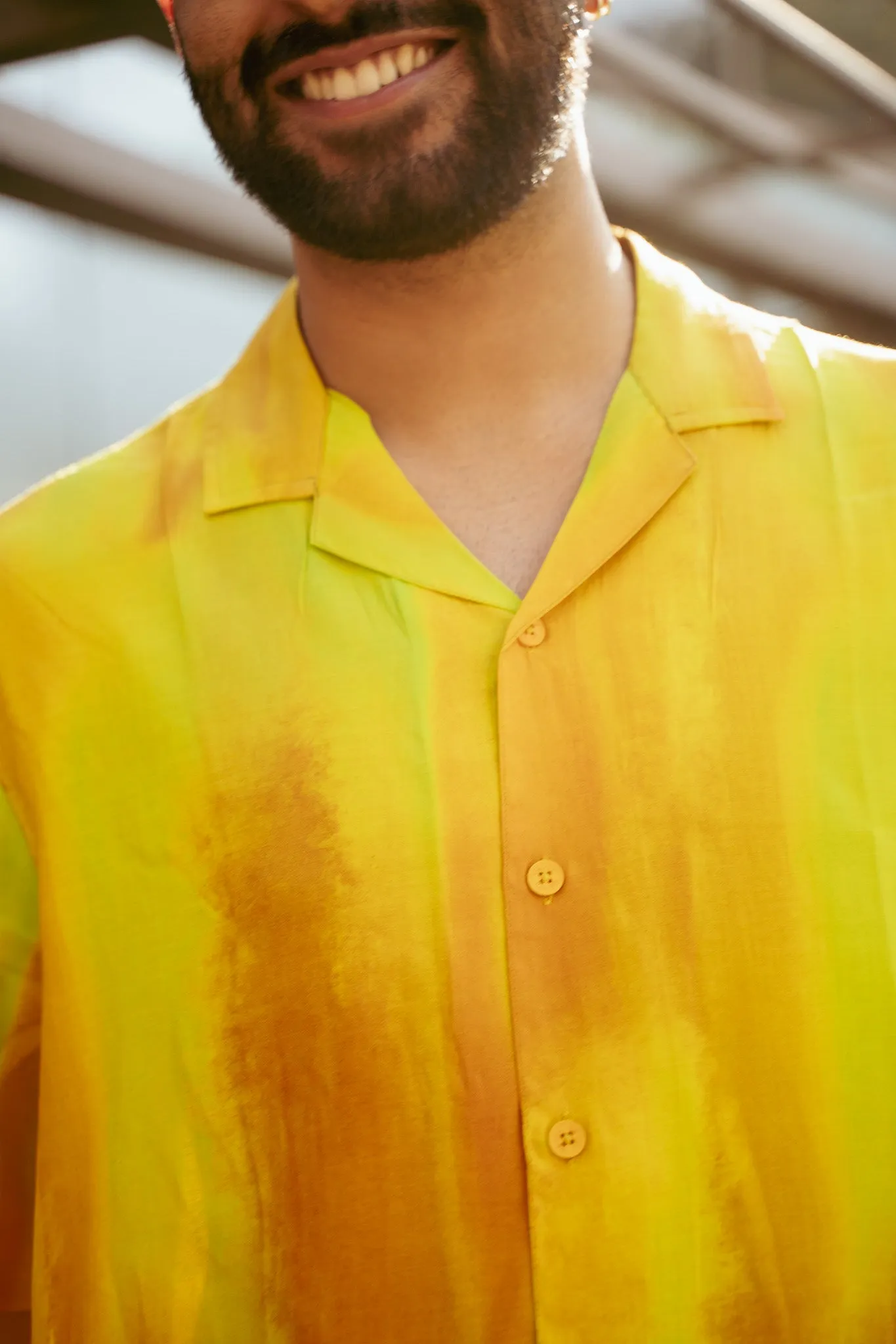 Ombre yellow Oversize Shirt