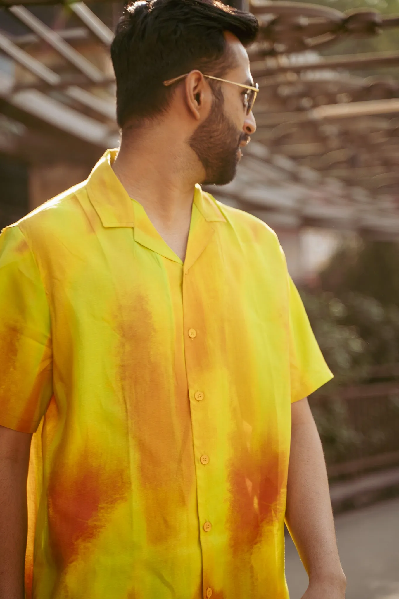 Ombre yellow Oversize Shirt