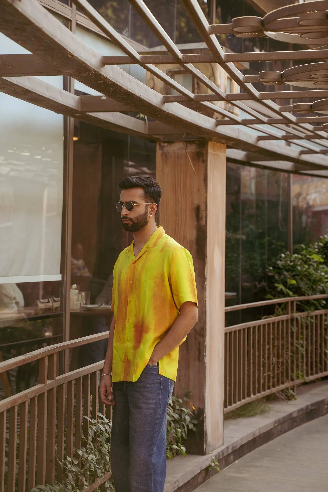 Ombre yellow Oversize Shirt
