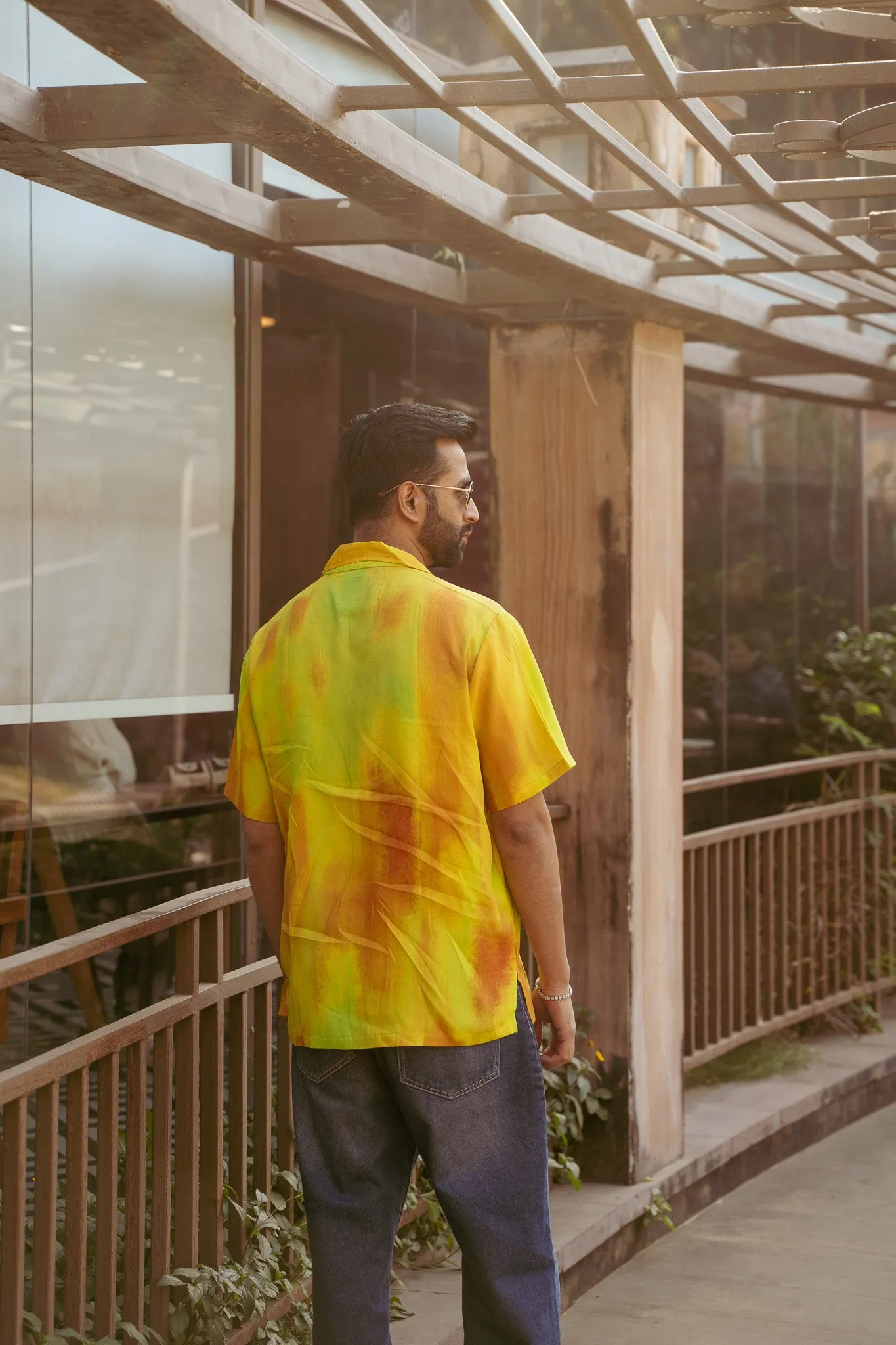 Ombre yellow Oversize Shirt