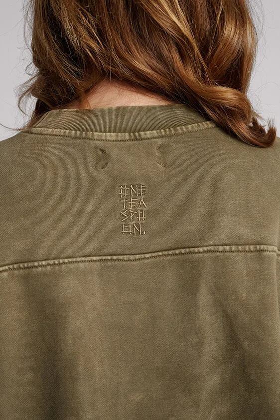 One Teaspoon Wild At Heart Studded Retro Sweater - Khaki