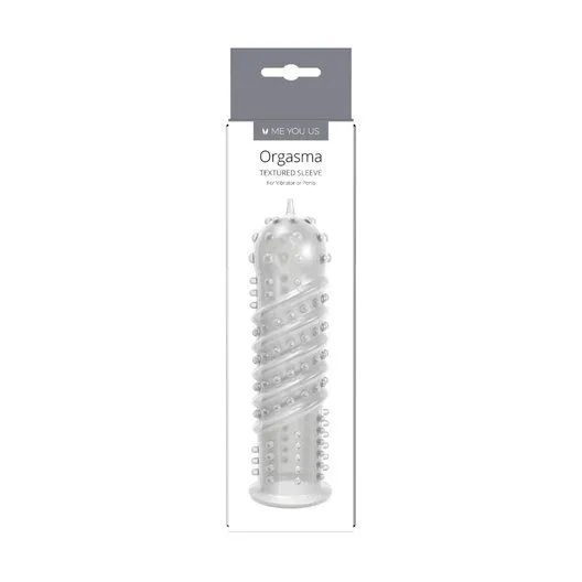 Orgasma Ribbed Textured Penis Sleeve - 14cm Clear