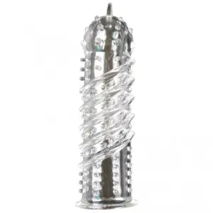 Orgasma Ribbed Textured Penis Sleeve - 14cm Clear