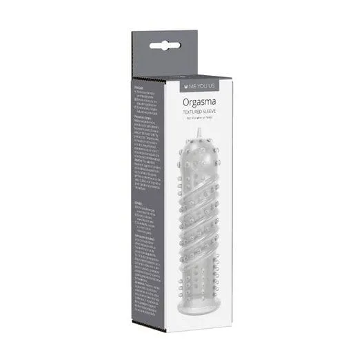 Orgasma Ribbed Textured Penis Sleeve - 14cm Clear
