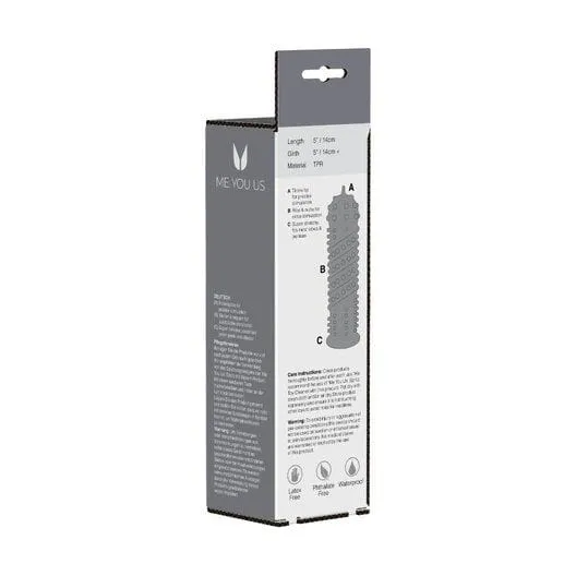 Orgasma Ribbed Textured Penis Sleeve - 14cm Clear