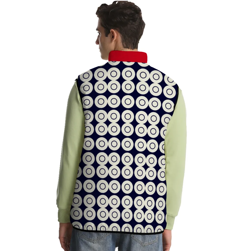 Origen Destination Unisex Windproof Full-Zip Sleeveless Cotton Vests (RedBluW)