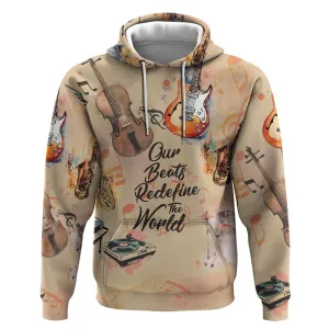 Our Beats Redefine The World African Hoodie Afro Music DT03