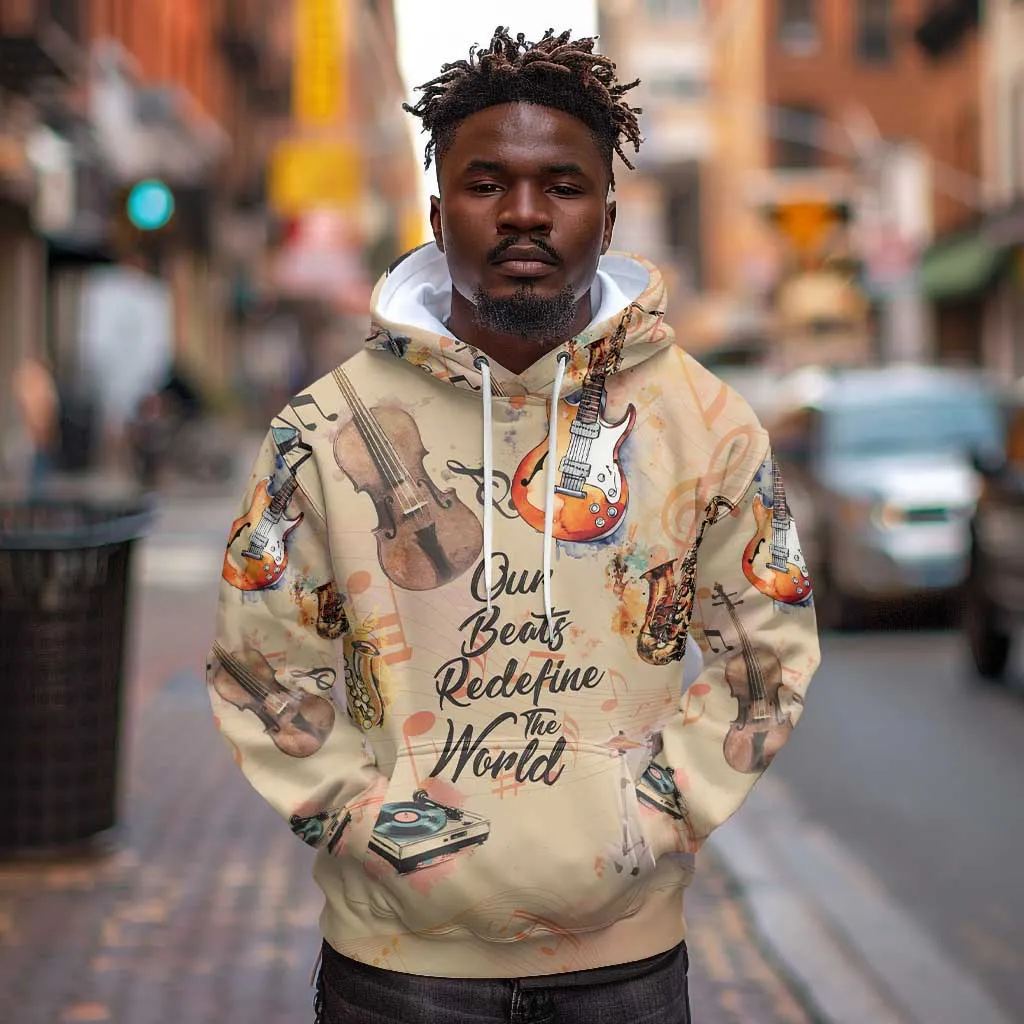 Our Beats Redefine The World African Hoodie Afro Music DT03