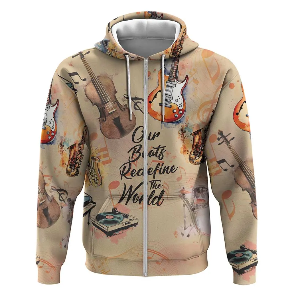 Our Beats Redefine The World African Hoodie Afro Music DT03