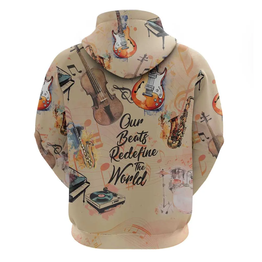Our Beats Redefine The World African Hoodie Afro Music DT03