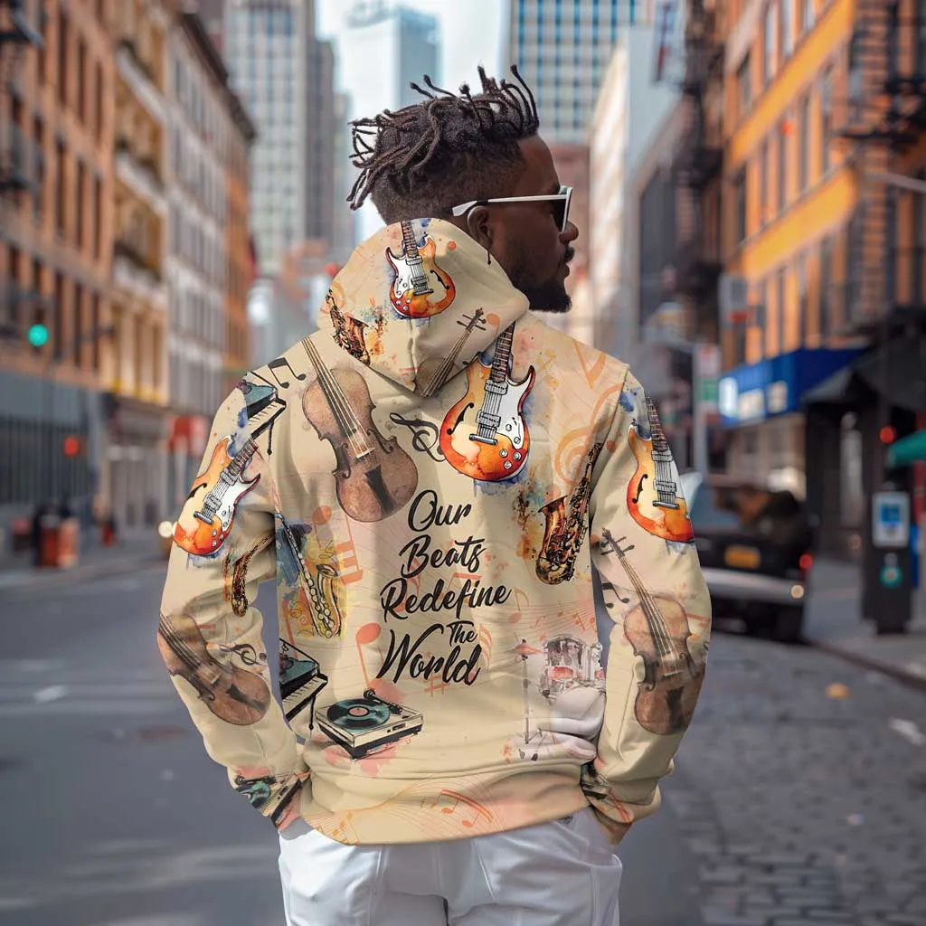 Our Beats Redefine The World African Hoodie Afro Music DT03