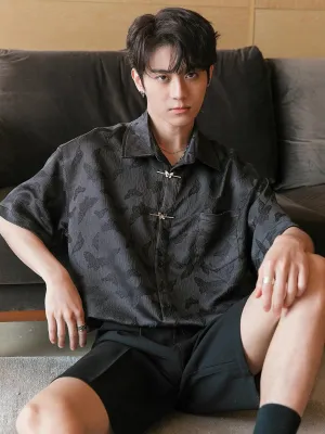 Oversized Butterfly Print Shirt