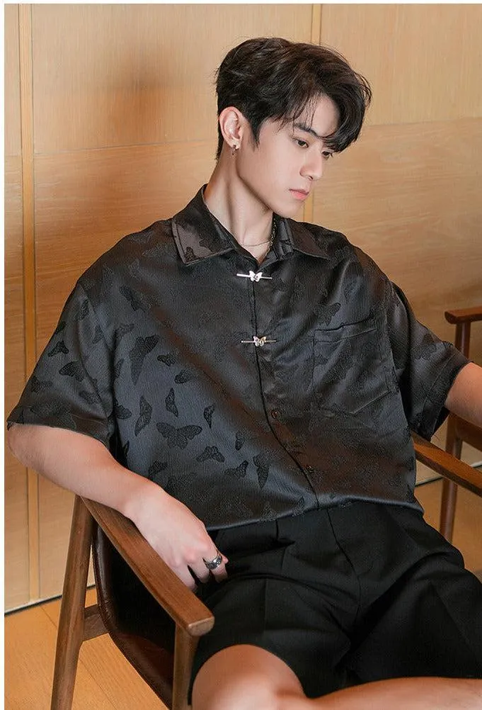 Oversized Butterfly Print Shirt
