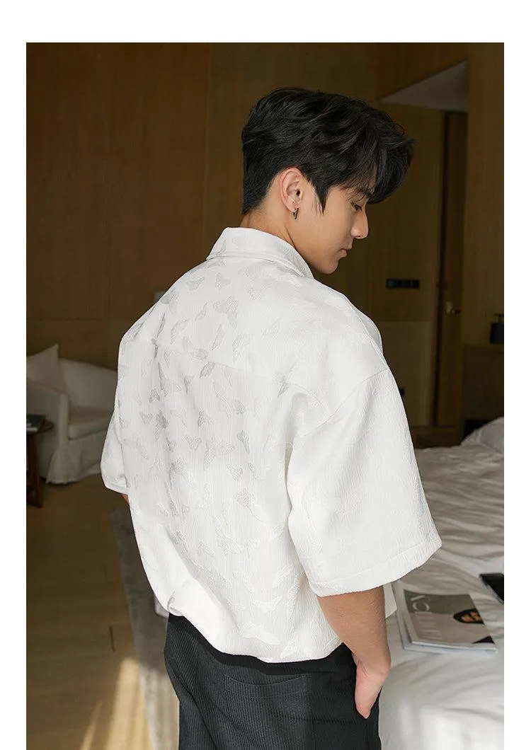 Oversized Butterfly Print Shirt