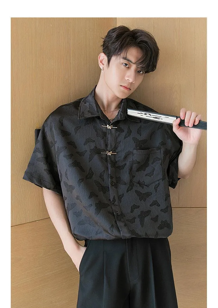 Oversized Butterfly Print Shirt