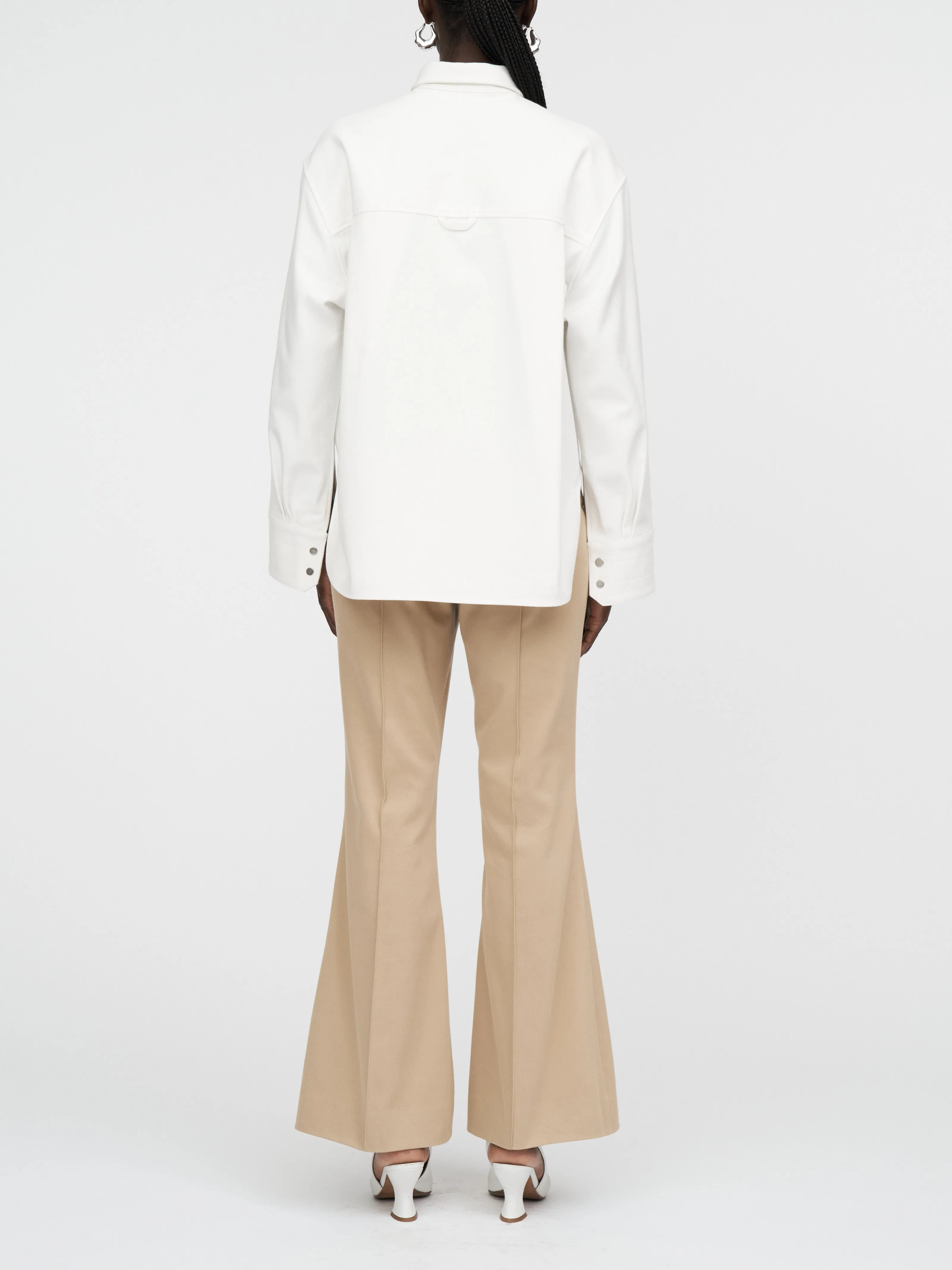 Oversized Snap Shirt in Snow White