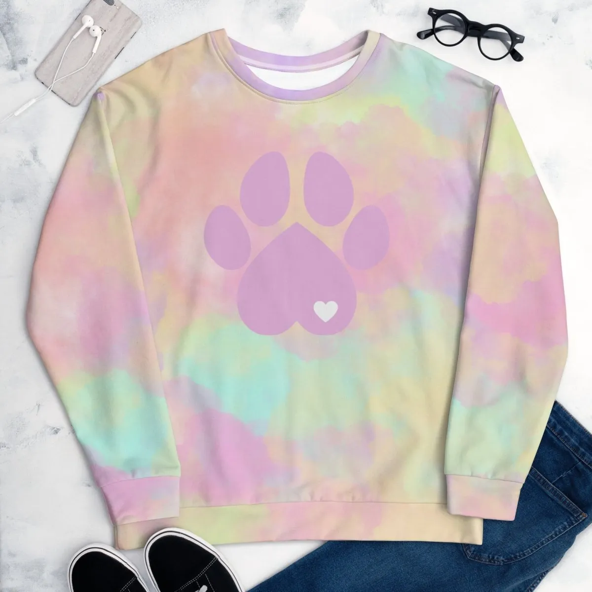 Pastel Cloud Dog Paw Sweatshirt