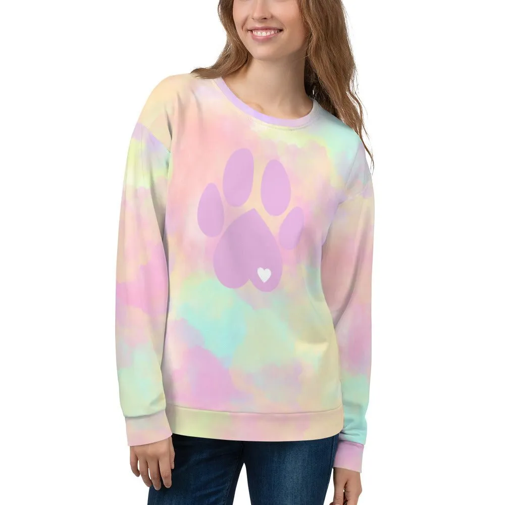 Pastel Cloud Dog Paw Sweatshirt