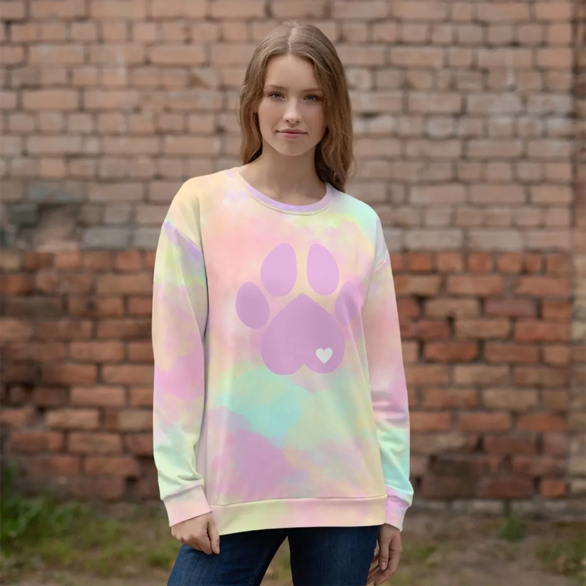 Pastel Cloud Dog Paw Sweatshirt