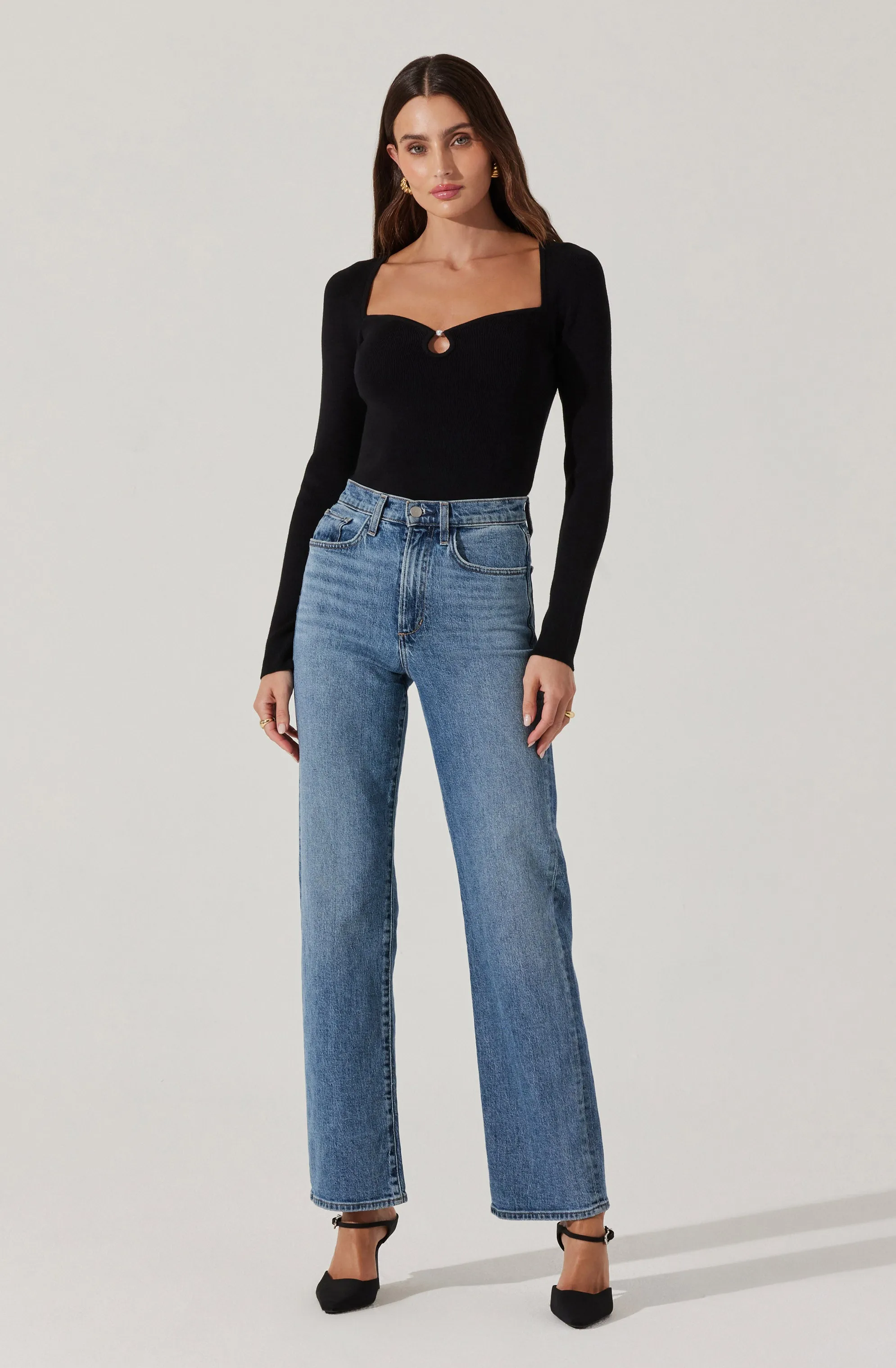Pearl Detail Fine Knit Sweater
