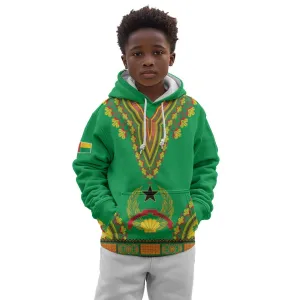 Personalised Afro Guinea Bissau Kid Hoodie Dashiki With Coat Of Arms LT15