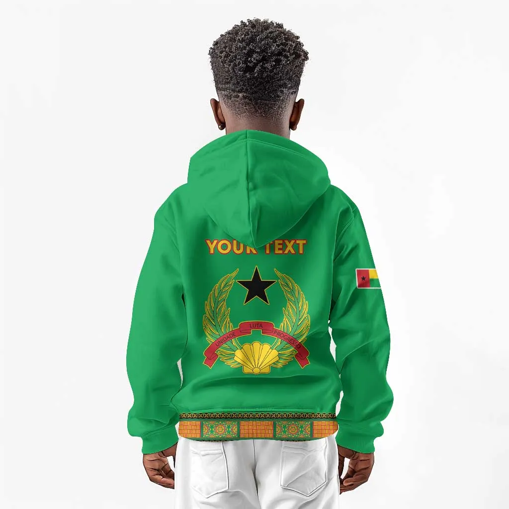 Personalised Afro Guinea Bissau Kid Hoodie Dashiki With Coat Of Arms LT15