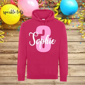 Personalised Birthday Girl Hoodie | Custom Girls Hoodie