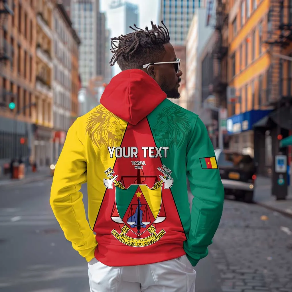 Personalised Cameroon National Day Hoodie Lion Mix Coat Of Arms Style LT15
