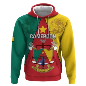 Personalised Cameroon National Day Hoodie Lion Mix Coat Of Arms Style LT15