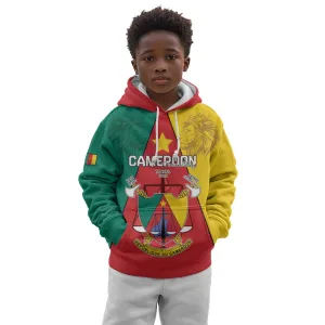 Personalised Cameroon National Day Kid Hoodie Lion Mix Coat Of Arms Style LT15