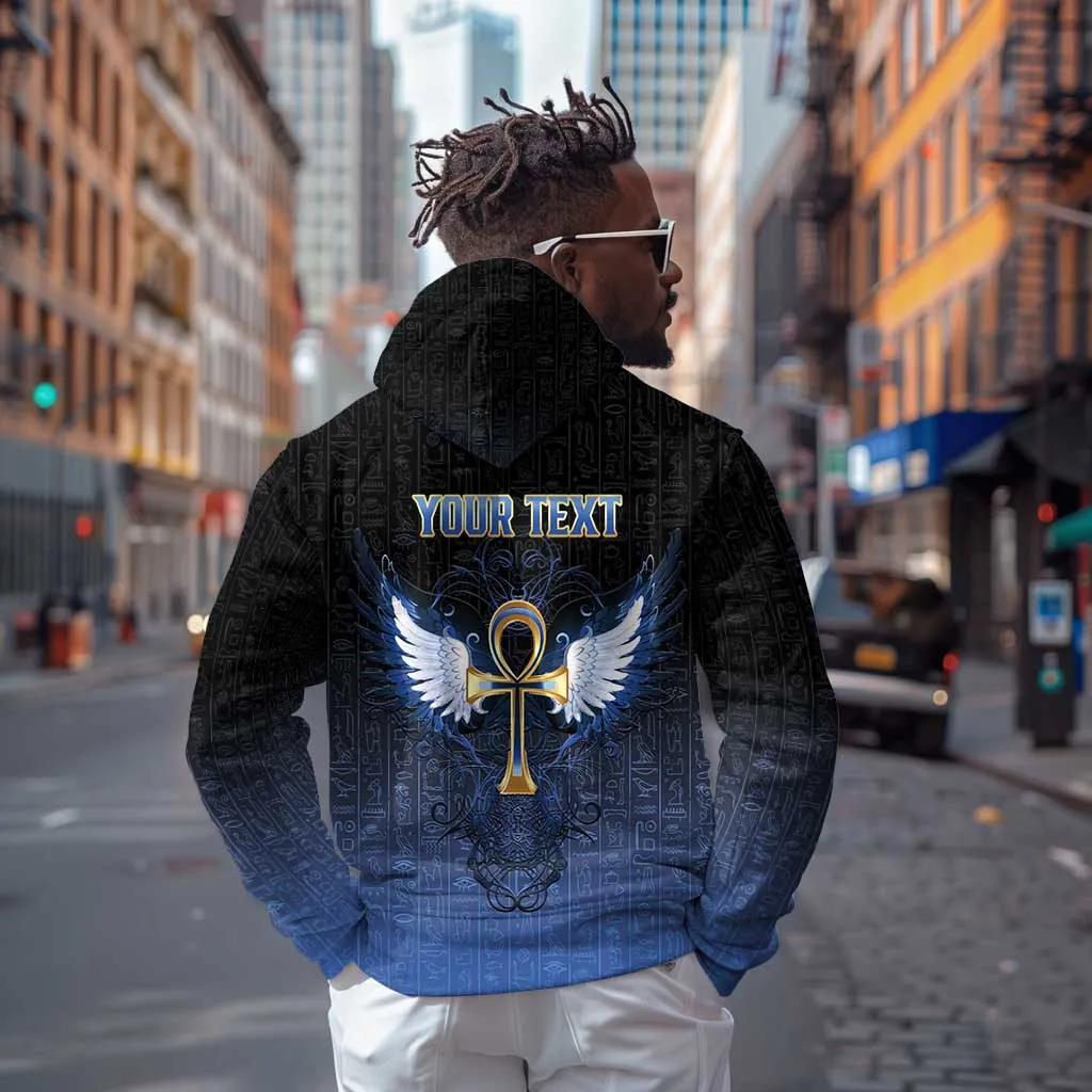 Personalised Egyptian Ankh Zip Hoodie Egypt Hieroglyphs Pattern LT15