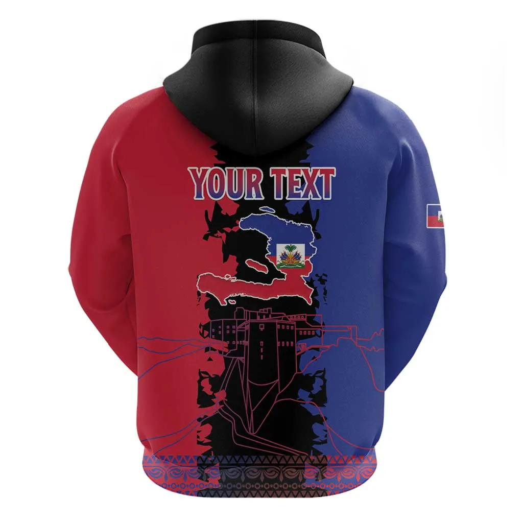 Personalised Haitian Heritage Month Hoodie Coat Of Arms With Dashiki Pattern LT15