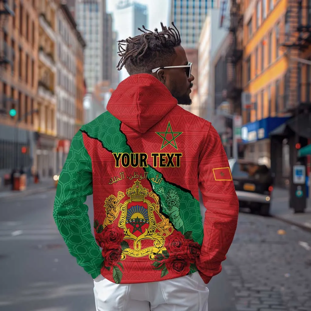 Personalised Morocco Hoodie Coat Of Arms - Islamic Mix African Patterns LT15