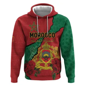 Personalised Morocco Hoodie Coat Of Arms - Islamic Mix African Patterns LT15