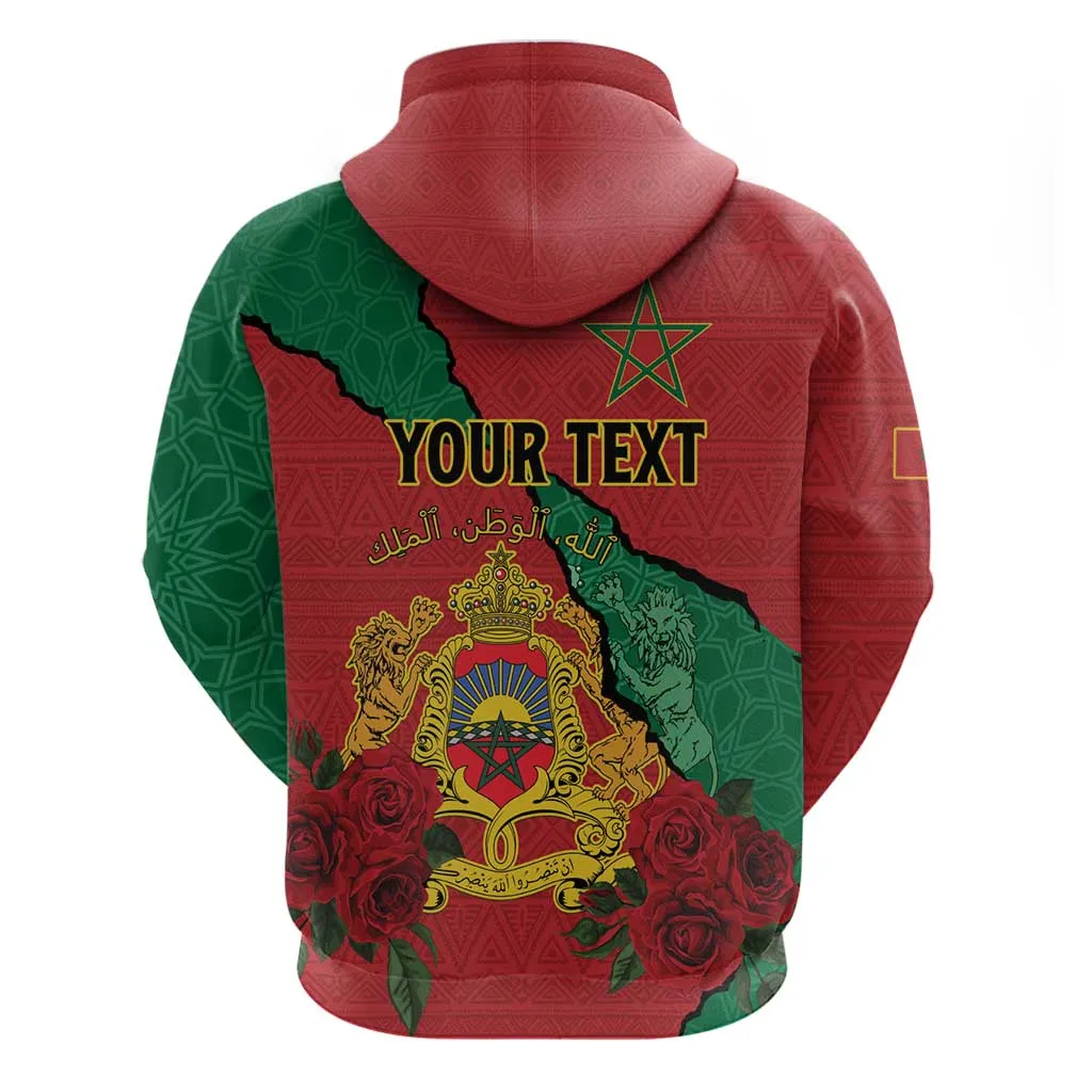 Personalised Morocco Hoodie Coat Of Arms - Islamic Mix African Patterns LT15