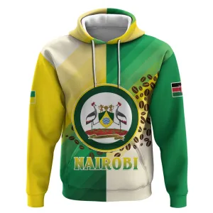 Personalised Nairobi Kenya Hoodie Coat Of Arms With Coffee LT15