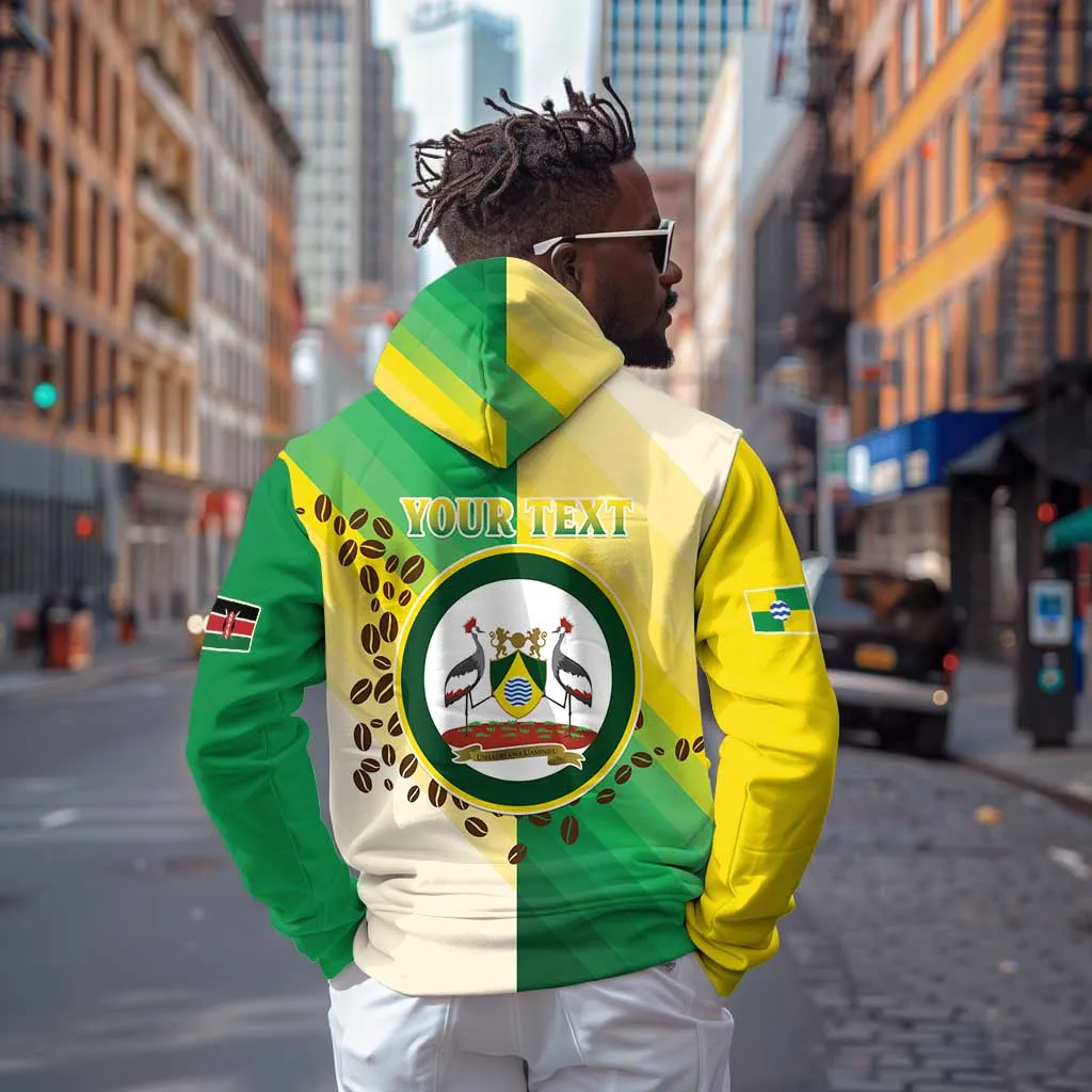 Personalised Nairobi Kenya Hoodie Coat Of Arms With Coffee LT15