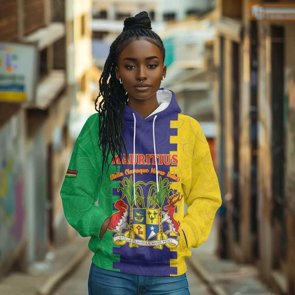 Personalised Republique de Maurice Hoodie Stella Clavisque Maris Indici LT15