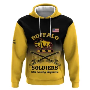 Personalized Afro-Americans Buffalo Soldiers Hoodie 10th Cavalry Regiment LT15
