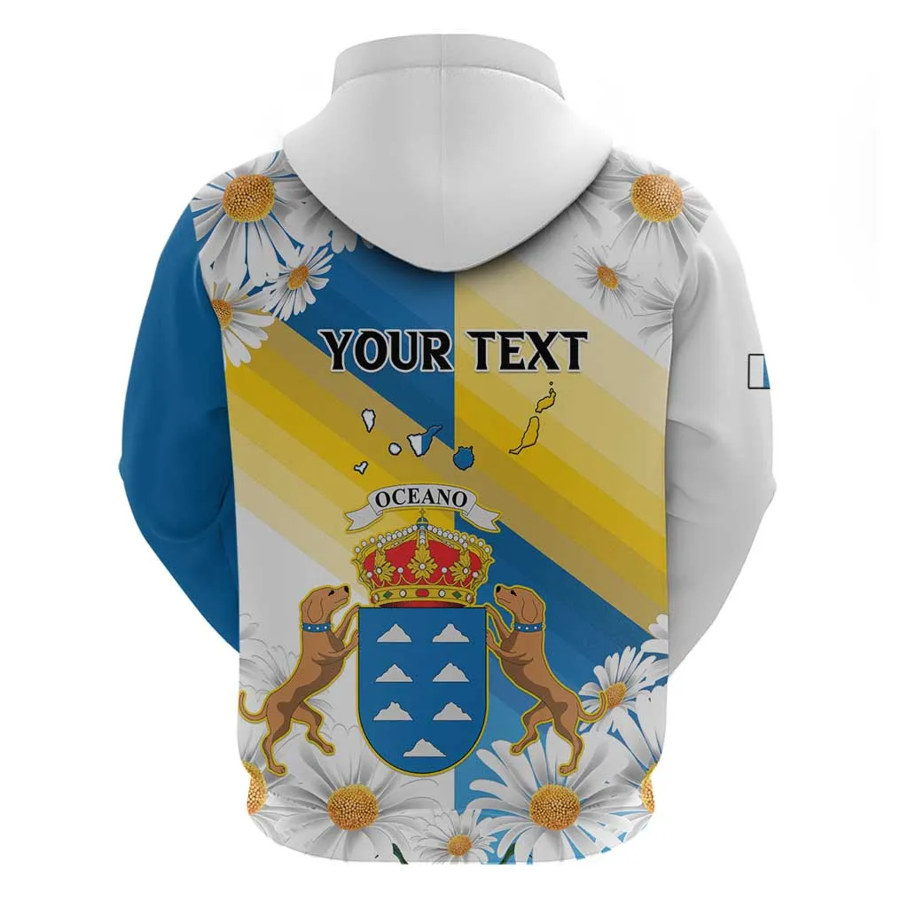 Personalized Canary Islands Zip Hoodie Coat Of Arms Argyranthemum Frutescens LT15