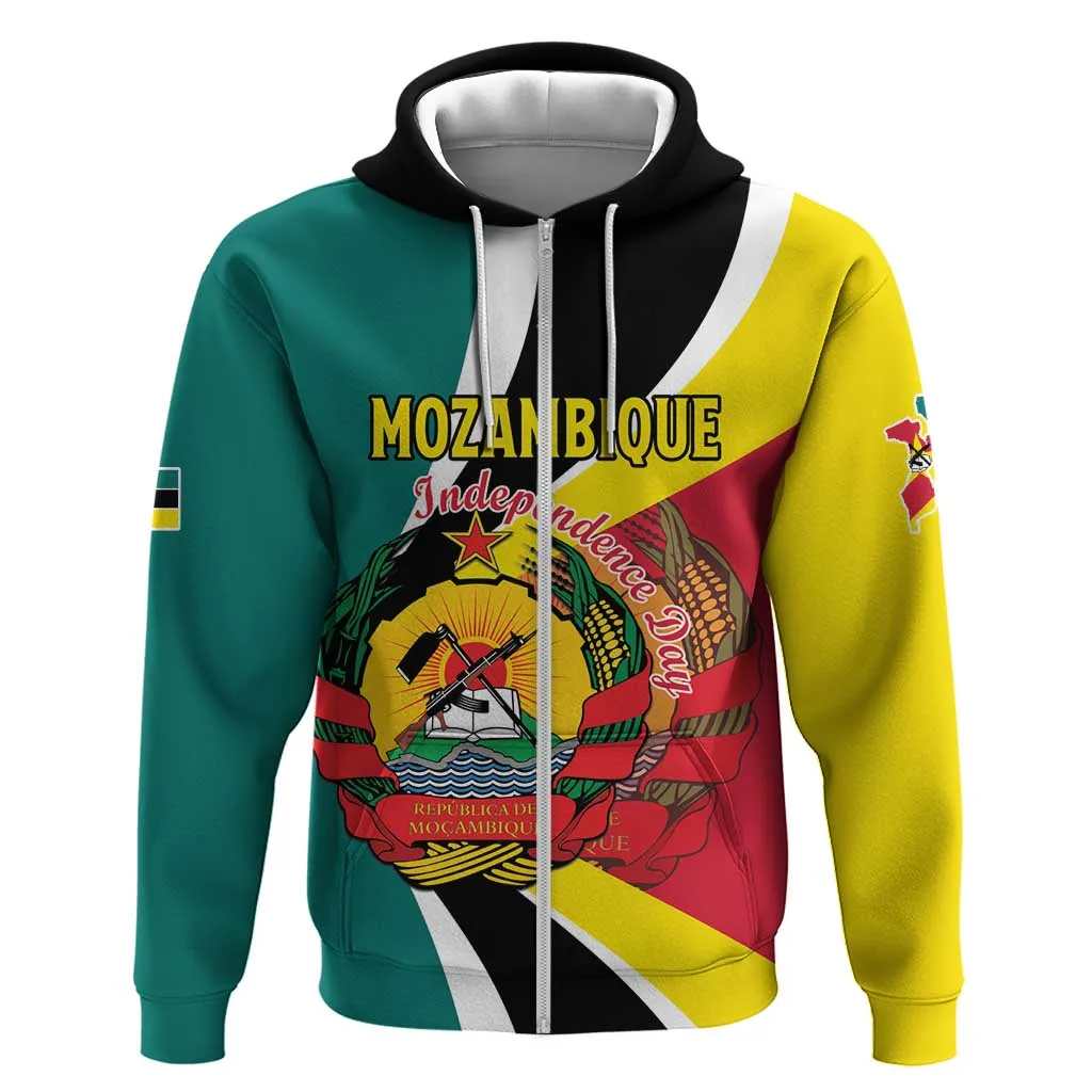 Personalized Mozambique Independence Day Hoodie Coat Of Arms - Flag Style LT15