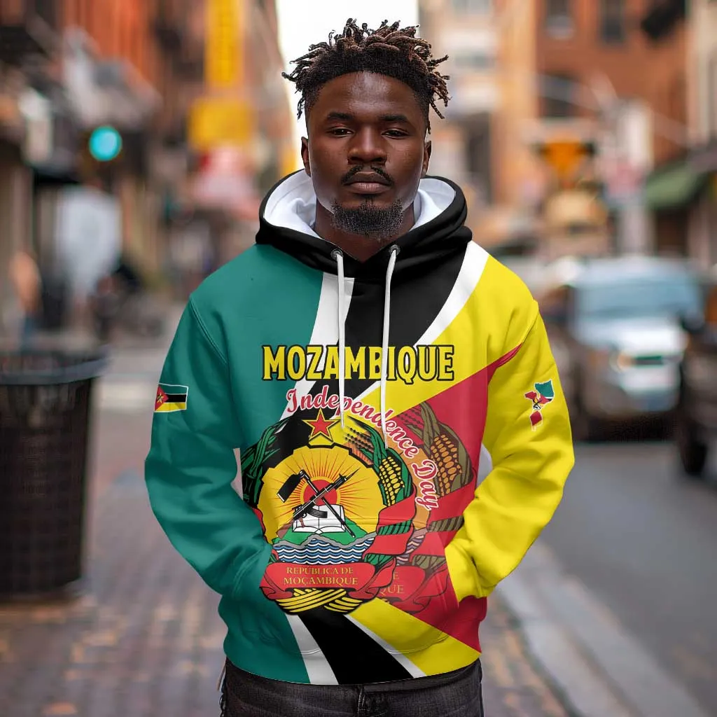 Personalized Mozambique Independence Day Hoodie Coat Of Arms - Flag Style LT15